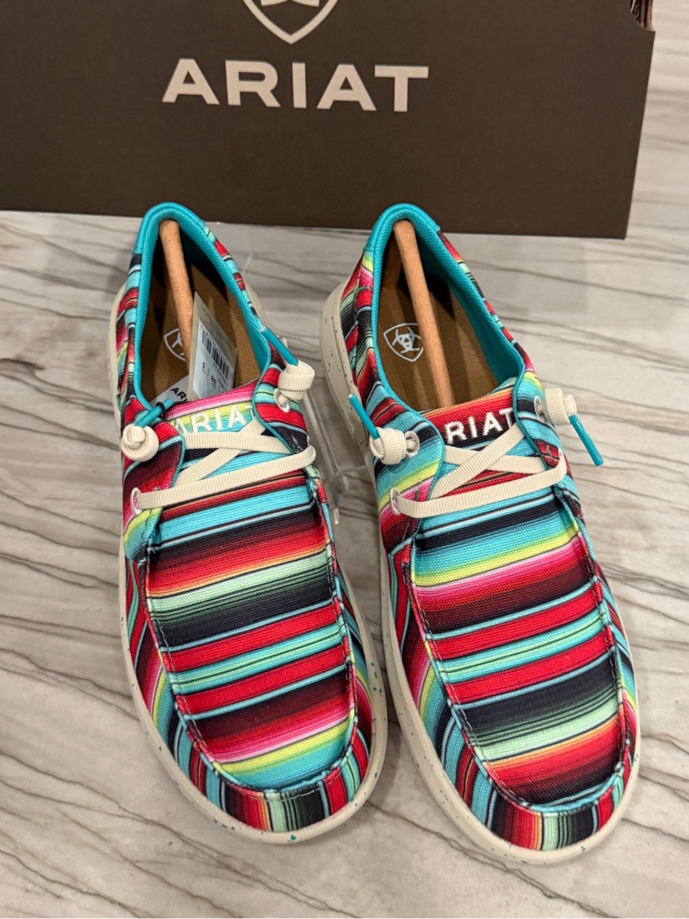Ariat Turquoise Red Multicolor Serape Slip-Ons